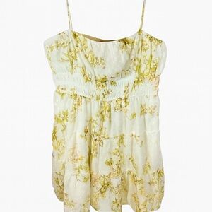 Mi Ami by Francesca's NWT White Floral Tiered Mini Dress Fairycore Romantic Sz L